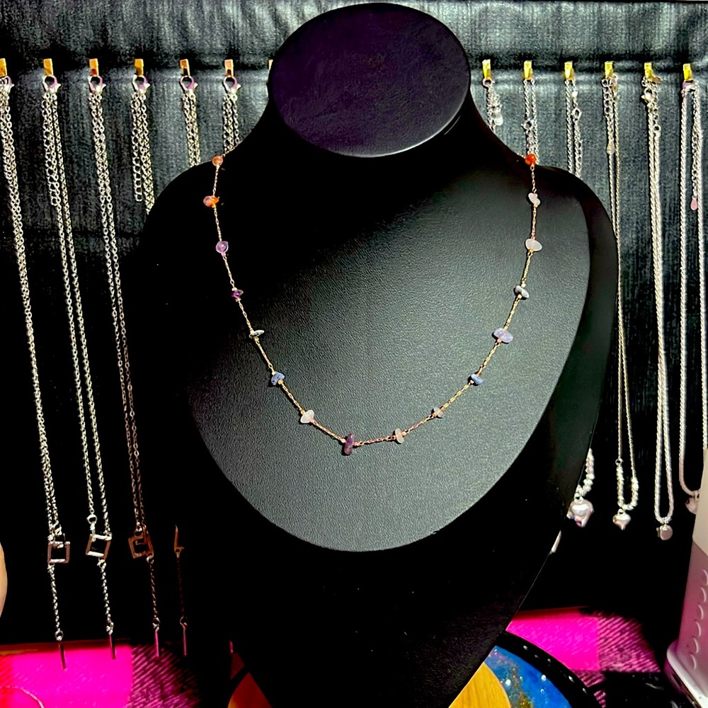 Gemstone Set Necklace and Bracelet.